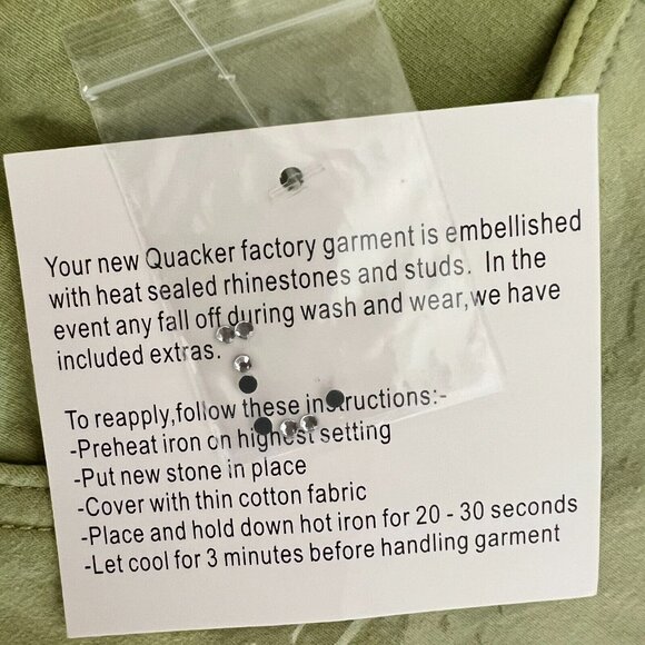 Quacker Factory Pants sz S ~ Pedal Pusher Dream Jeannes Pear Green A596299 - Picture 6 of 7